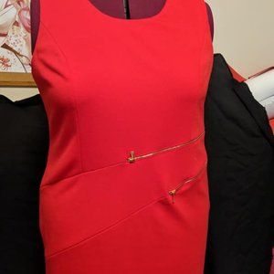 Calvin Klein Asymmetrical Seam Zipper Bodycon Dress 20W Plus Size